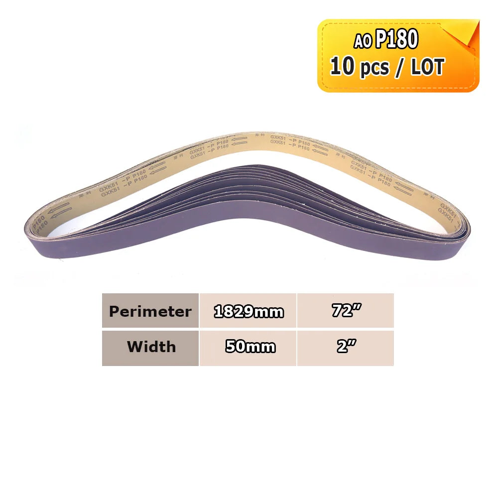 1829x50mm Sanding Bands 2x72 Knife Grinder Accessories, Ceramic, Zirconia, Aluminum Oxide for Metal Wood Grinding Polishing