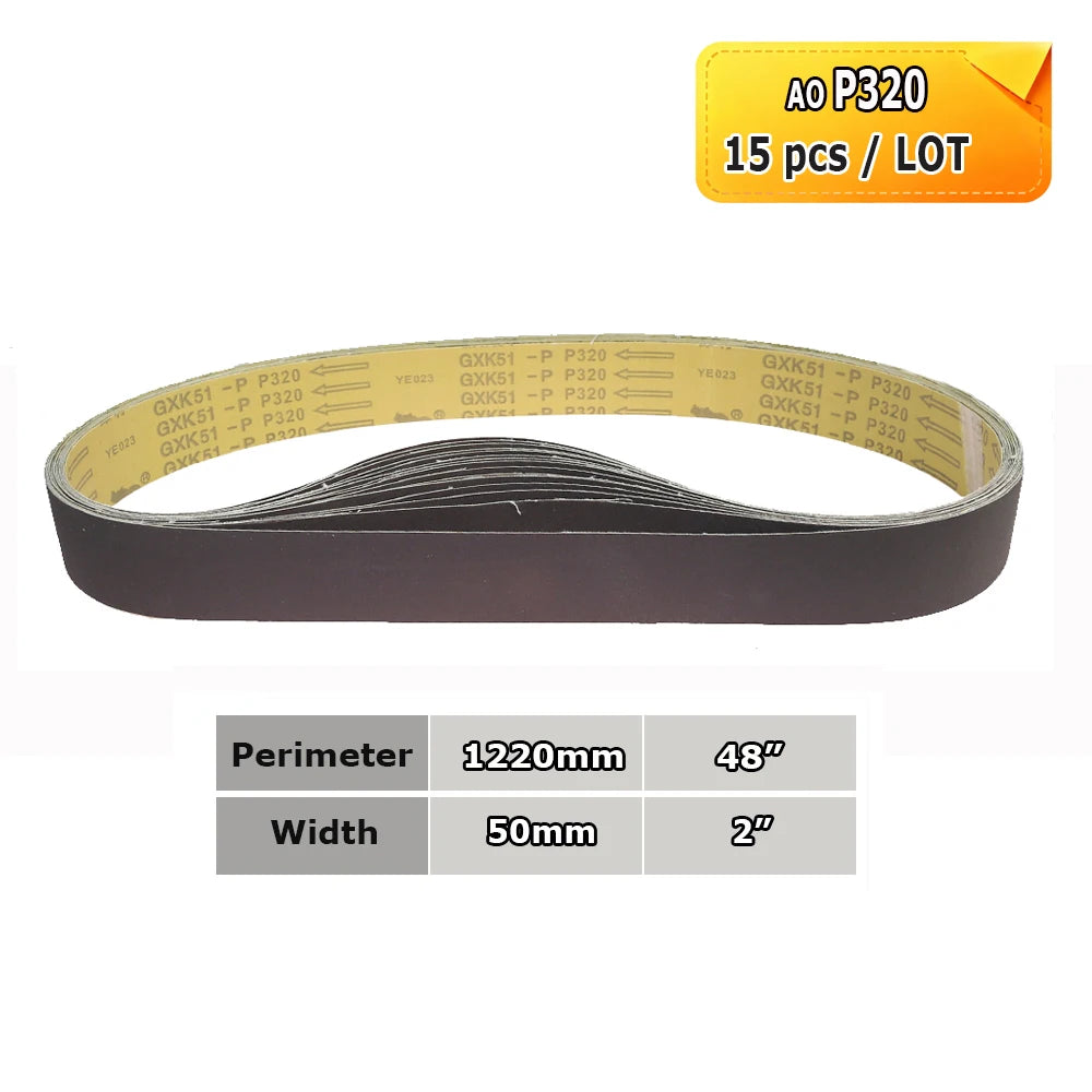 1220x50mm Abrasive Sanding Belts 2x48", Ceramic, Zirconia, Aluminum Oxide for Metal Wood Grinding Polishing