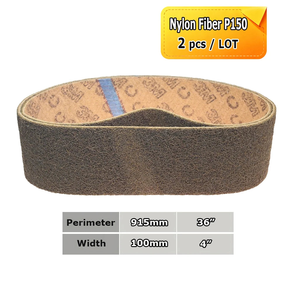 915x100mm Abrasive Sanding Belts 4"x36" Polishing Bands, Non-woven Nylon Fiber, Wool Felt, 305EA A3 A5, 237AA A6 A16 A30 A65