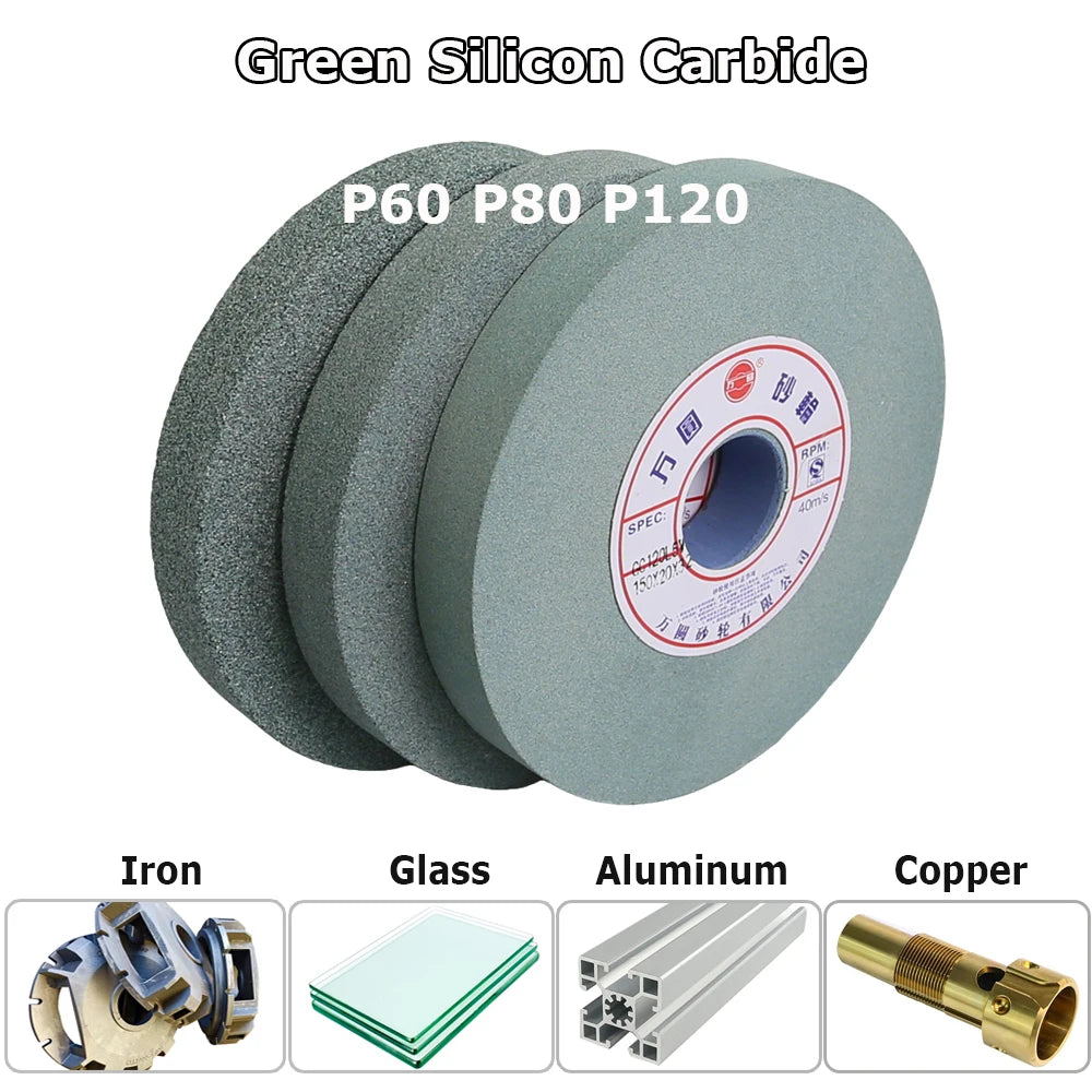 6" 150mm 4-in-1 Abrasive Wheel Kit Diamond Resin Ceramic Green SiC Wheels Dresser Arbor Bushings for Welding Blade Sharpening