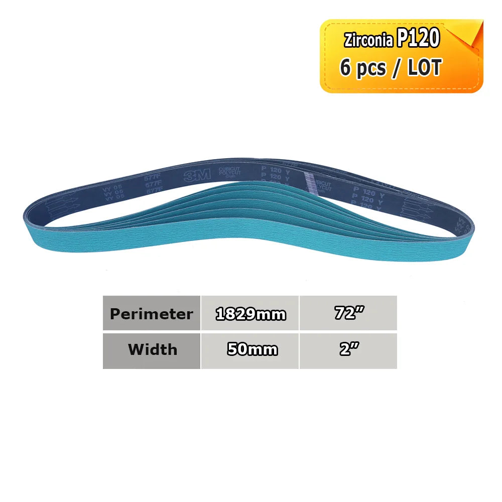1829x50mm Sanding Bands 2x72 Knife Grinder Accessories, Ceramic, Zirconia, Aluminum Oxide for Metal Wood Grinding Polishing