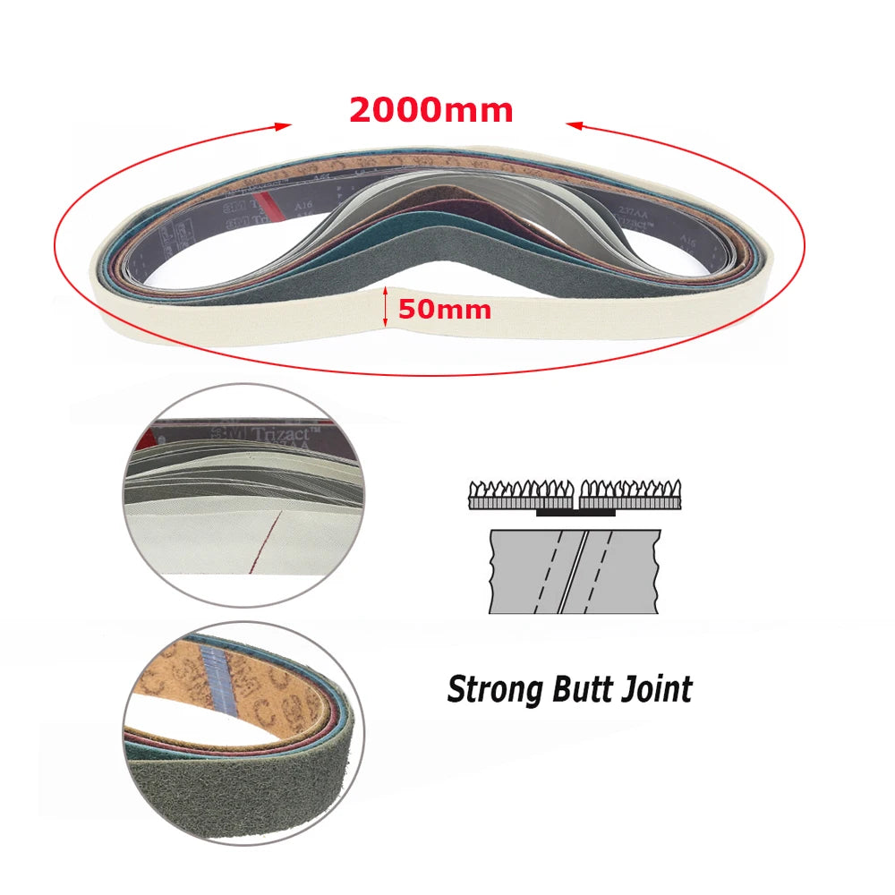 2000x50mm Polishing Sanding Belts Belt Grinder Accessories, Non-woven Nylon Fiber, Wool Felt, 305EA A3 A5, 237AA A6 A16 A30 A65