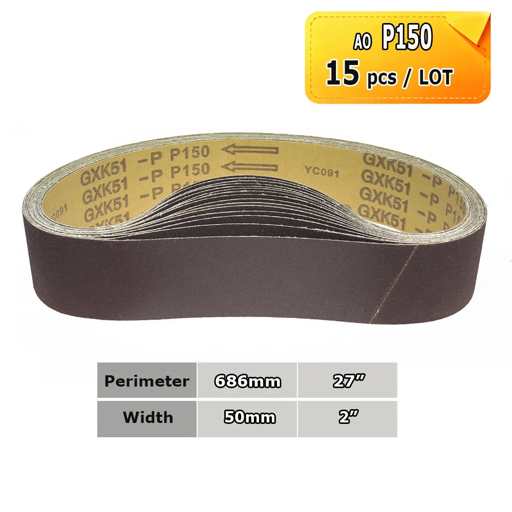 Sanding Belts 50x686mm 2"x27" Zirconia Ceramic AO Abrasive Bands P36-P1500 for Knife Stainless Grinding Woodworking Polishing