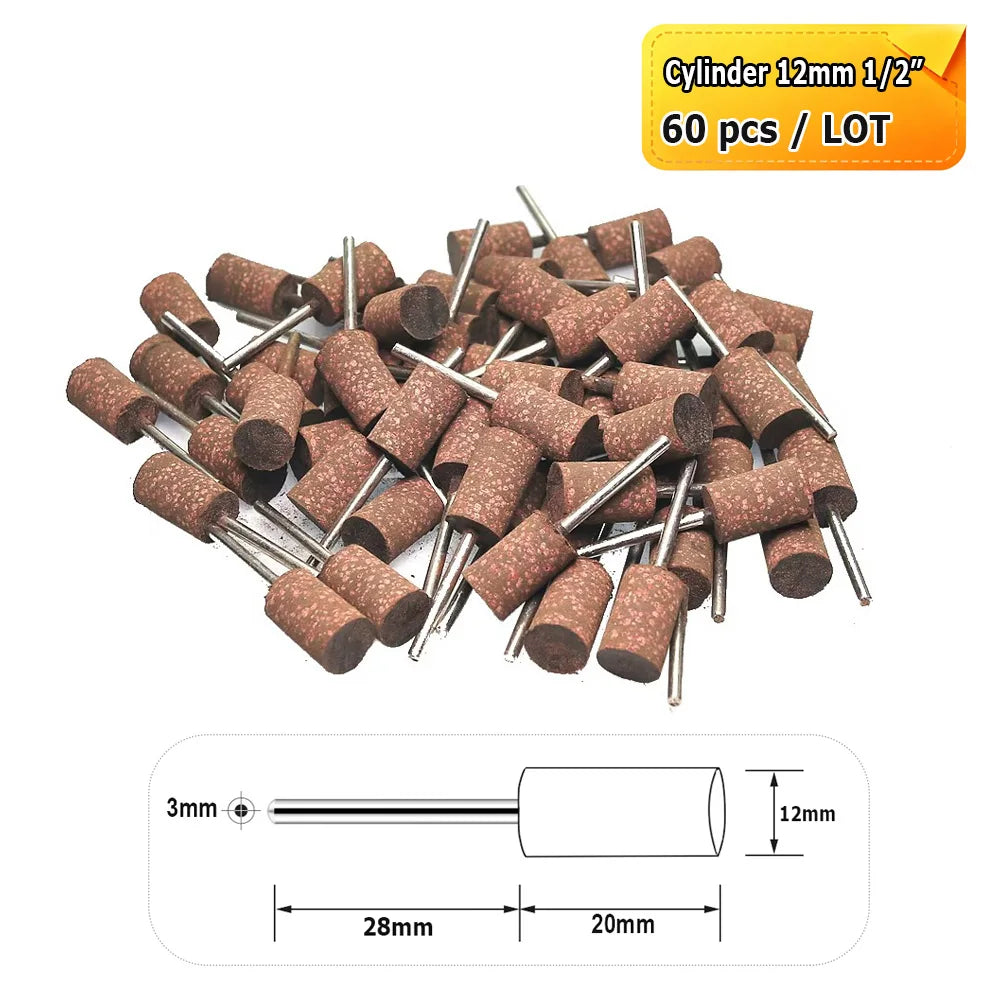Dia. 4-12mm Sesame Grinding Heads Rubber with Abrasives Polishing Wheels Dremel Die Grinder Rotary Tools