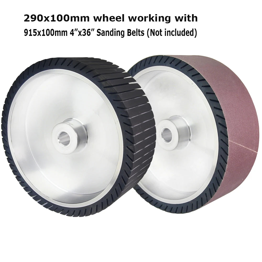 290x50/100mm Rubber Centrifugal Expansion Wheel working with 2"/4"x36" Sanding Sleeves Belts 915x50/100mm