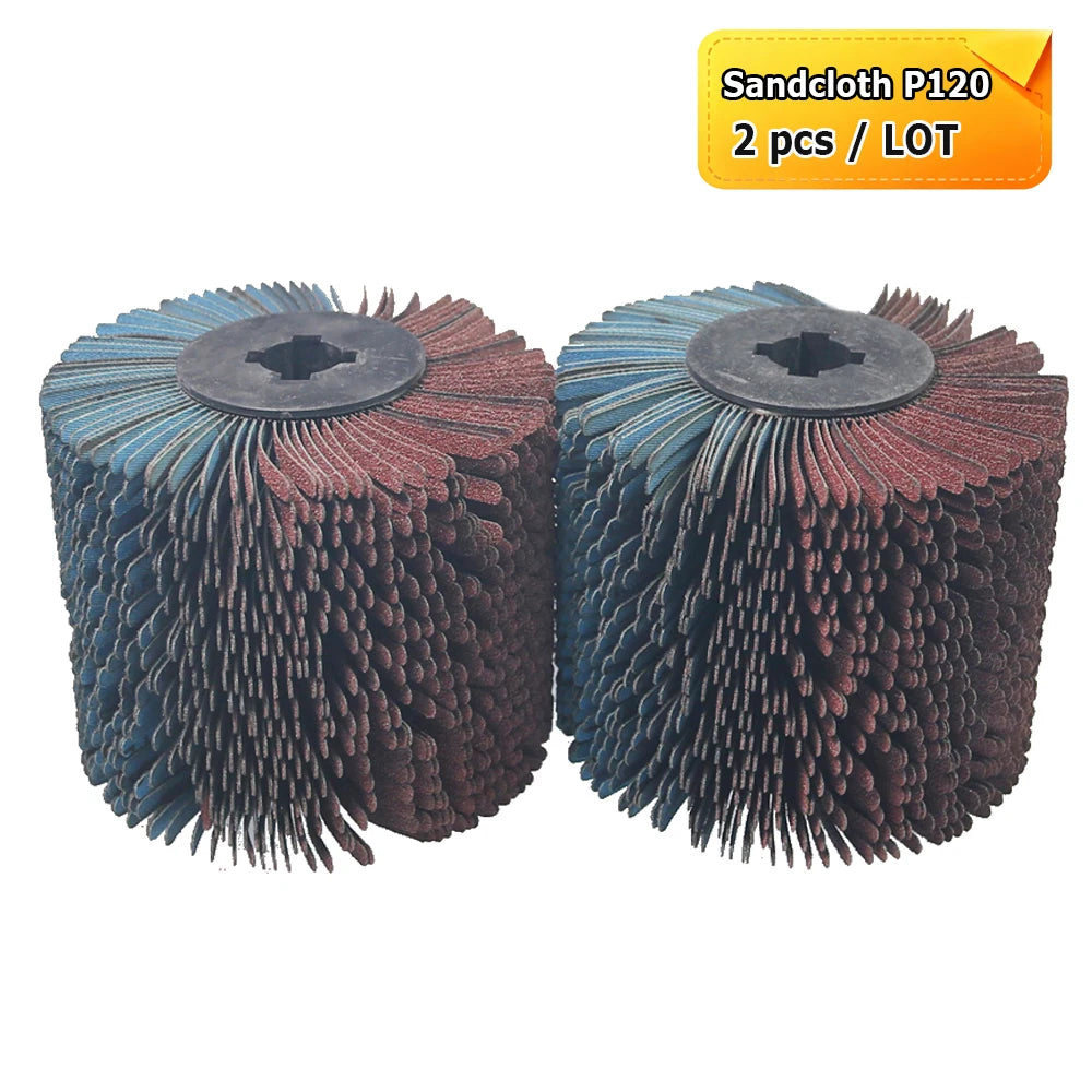 120x100x19mm Woodworking Drum Grinding Polishing Waxing Wheels - Abrasive Wire, Sand cloth Strips, Steel Wire, Horsehair, Sisal