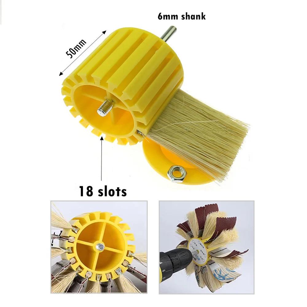 6" 150mm Woodworking Polishing Brush Wheel Drill Electric Grinder Accessories - Sanding Cloth Strips, Abrasive Wire, Sisal
