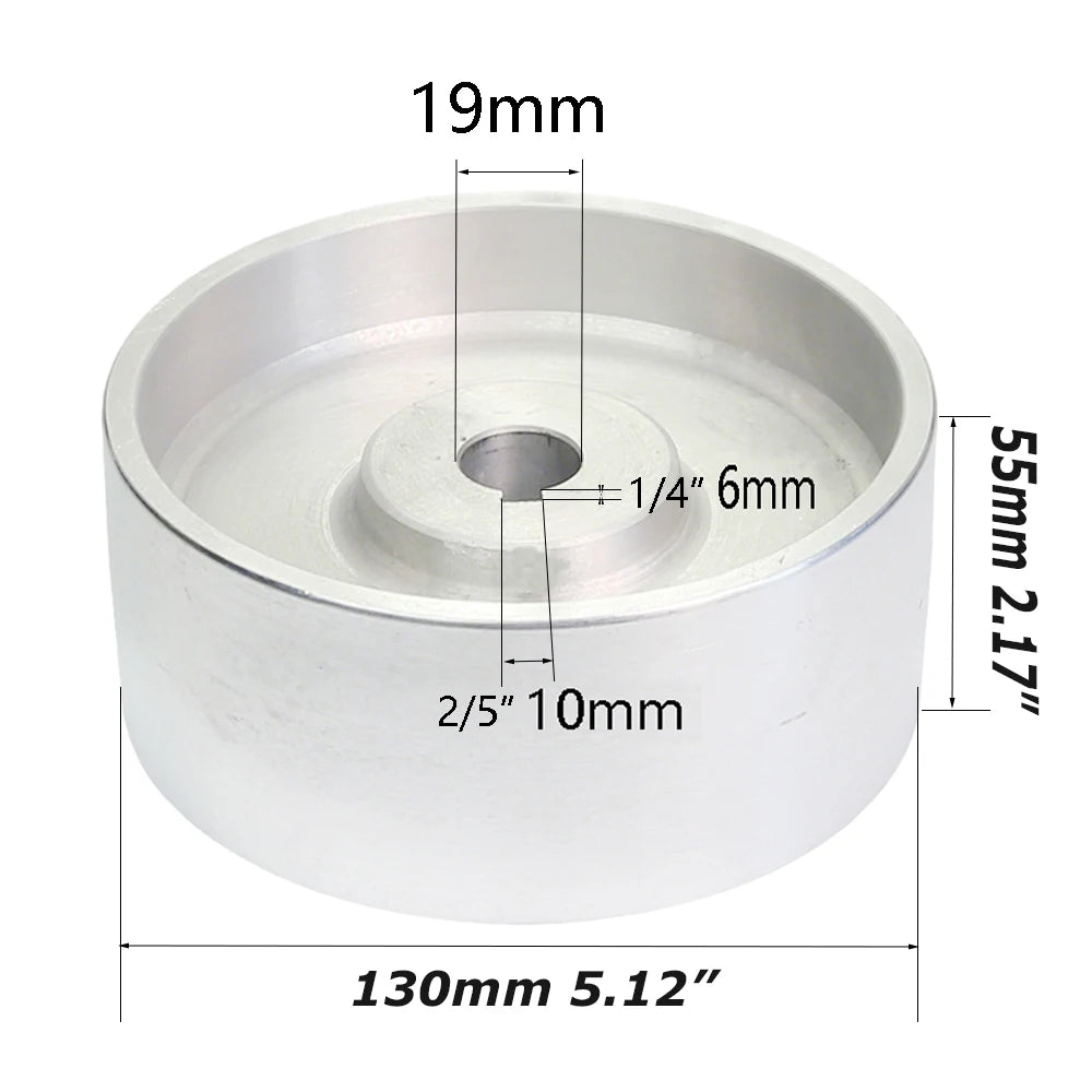 50-200mm Fully Aluminum Wheel Belt Sander Grinder Contact Wheel Pulley Drive Active Idler Wheel