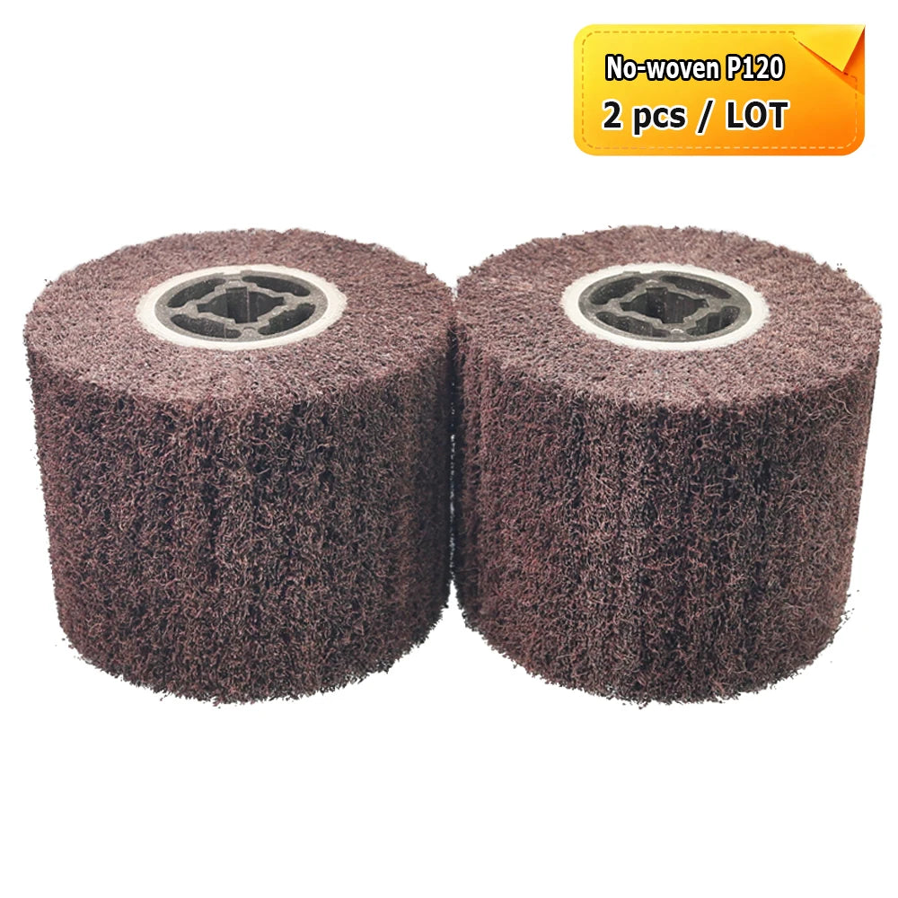 120x100x19mm Drum Polishing Wheel Stainless Steel Wire drawing Brush - Non-woven, Poly Strip, Felt, Cotton, Steel Wire,Hemp