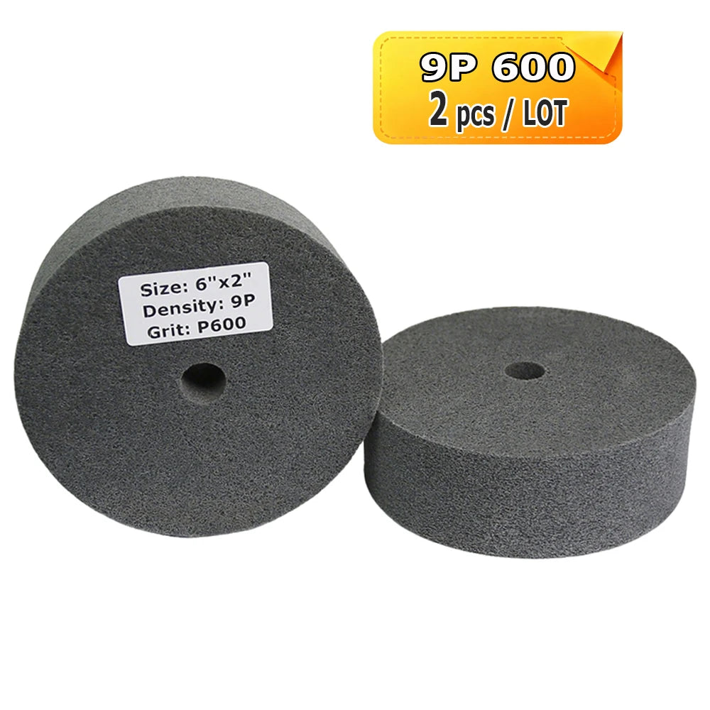 6 Inch Nylon Polishing Wheel 150x50mm Non-Woven Abrasive Buffing Pad for Metal Stainless Steel Aluminum Surface Finishing