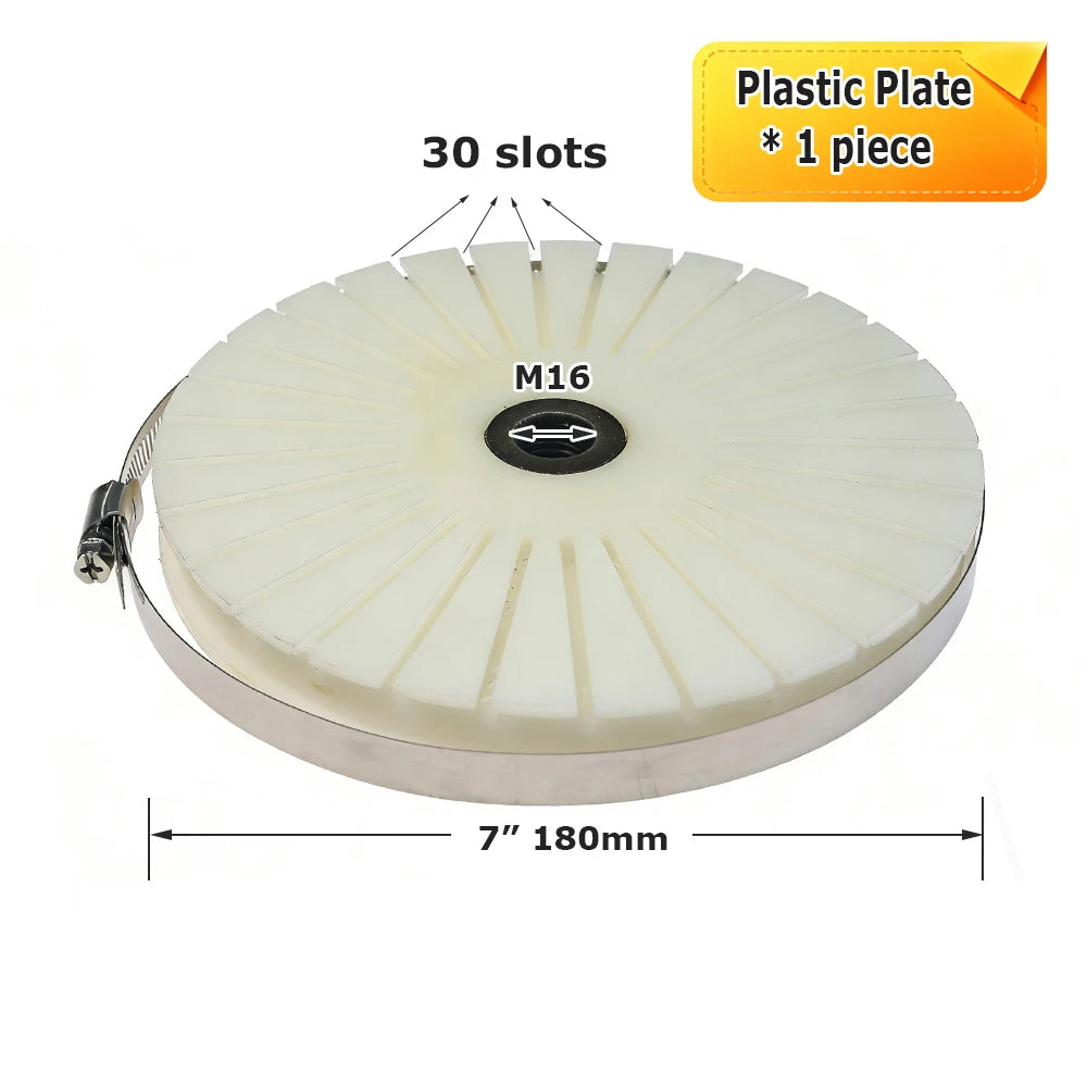 7" 180mm M16 Woodworking Polishing Wheel for Door Cabinet Panel, Sisal Sand Cloth Strips Brushes