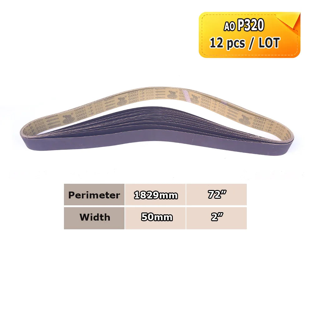 1829x50mm Sanding Bands 2x72 Knife Grinder Accessories, Ceramic, Zirconia, Aluminum Oxide for Metal Wood Grinding Polishing