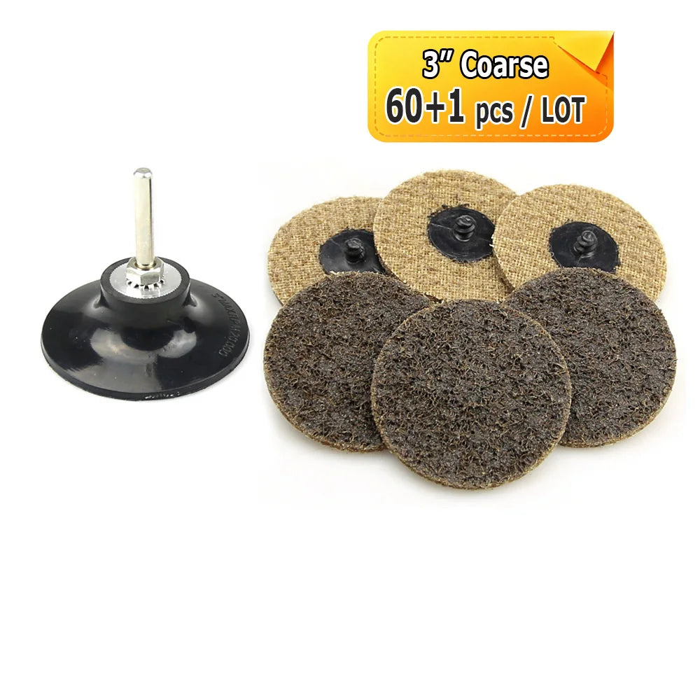 2"/3" R-Type Quick Change Non-woven Nylon Linen Abrasive Sanding Disc for Metal Deburring Finishing Brushing Polishing