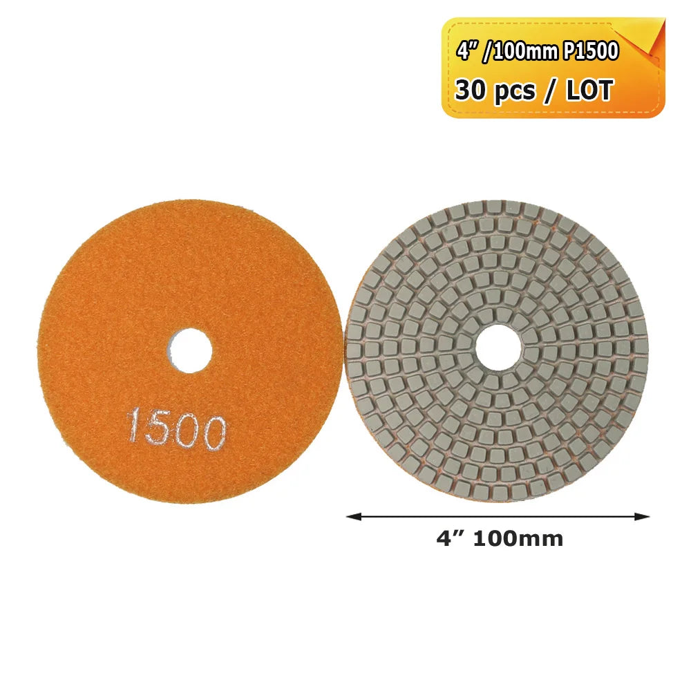 3"/4" Wet Grinding Discs Flexible Diamond Stone Polishing Pads for Ceramic Tiles Marble Finish
