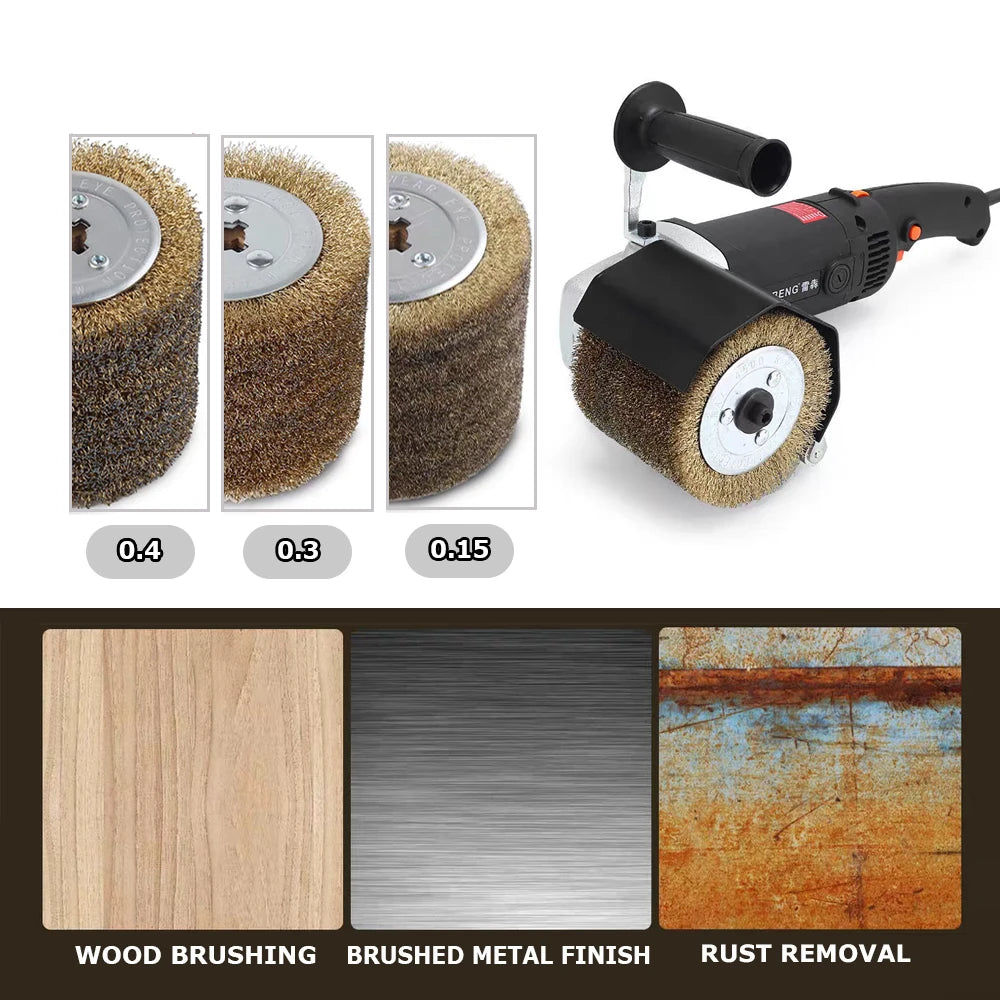 120x100x19mm Woodworking Drum Grinding Polishing Waxing Wheels - Abrasive Wire, Sand cloth Strips, Steel Wire, Horsehair, Sisal