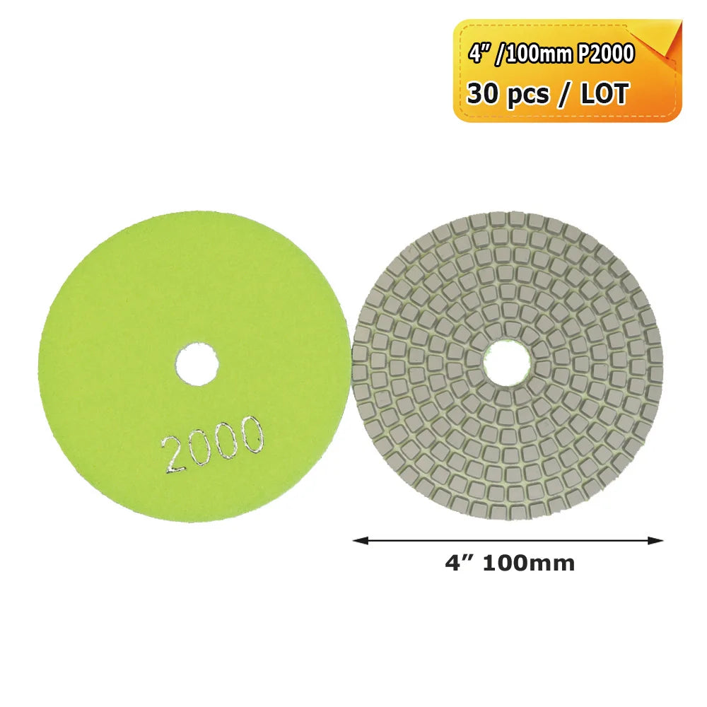 3"/4" Wet Grinding Discs Flexible Diamond Stone Polishing Pads for Ceramic Tiles Marble Finish