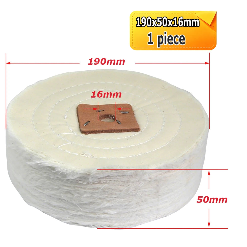 6"/8" Extra Thick Cotton Buffing Polishing Wheel Thickened 25-50mm Heavy Duty Metal Mirror Finish Wheel 150mm 200mm