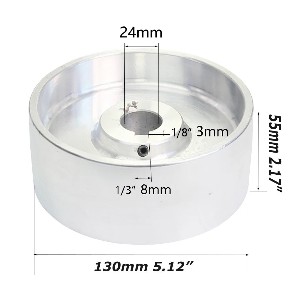 50-200mm Fully Aluminum Wheel Belt Sander Grinder Contact Wheel Pulley Drive Active Idler Wheel
