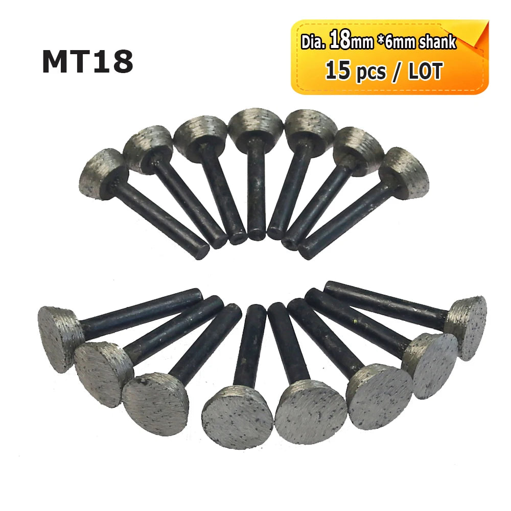 Sintered Diamond Grinding Heads 6mm Shank Mounted Bits for Stone Lettering Engraving Carving Cutting Polishing