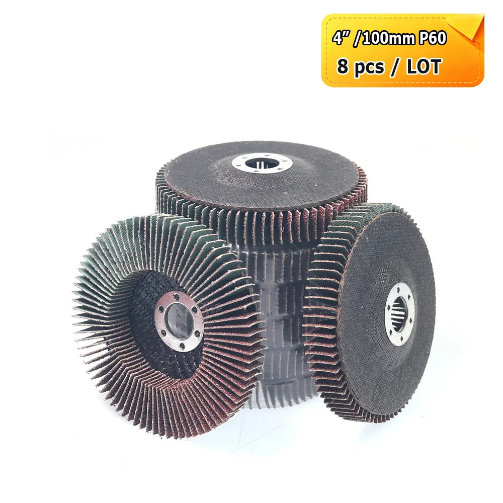 4“/100mm Abrasive Flap Discs Angle Grinder Grinding Wheels for Metal Stone Glass Deburring Polishing