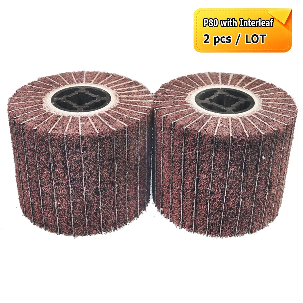 120x100x19mm Drum Polishing Wheel Stainless Steel Wire drawing Brush - Non-woven, Poly Strip, Felt, Cotton, Steel Wire,Hemp