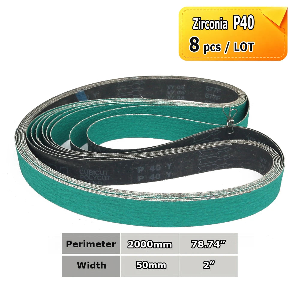 Sanding Belts 50x2000mm Knife Making Abrasive Bands Ceramic Zirconia Aluminum Oxide P36-P1500