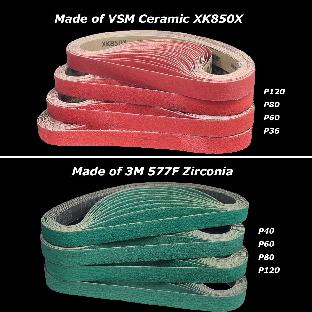 762x25mm Abrasive Sanding Belts 1x30 inch Belt Sander Bands Ceramic P36 - AO P1500, A3 - A65, Zirconia, Non-woven, Felt