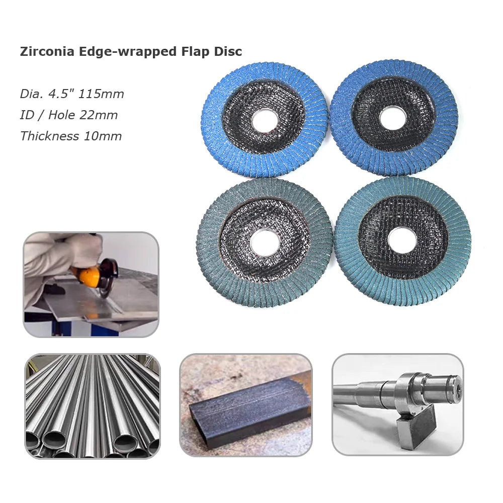 4.5" 115mm Angle Grinder Flap Grinding Discs Abrasive Wheels Non-woven, Nylon Fiber, Zirconia, Felt, Poly Strip