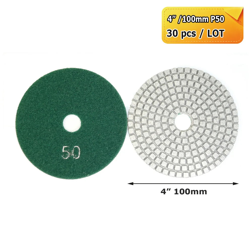 3"/4" Wet Grinding Discs Flexible Diamond Stone Polishing Pads for Ceramic Tiles Marble Finish
