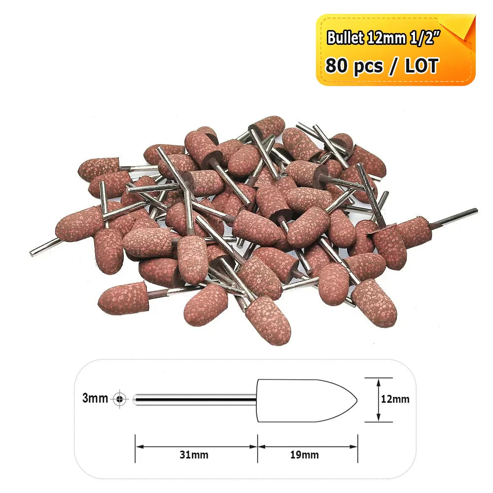 Dia. 4-12mm Sesame Grinding Heads Rubber with Abrasives Polishing Wheels Dremel Die Grinder Rotary Tools