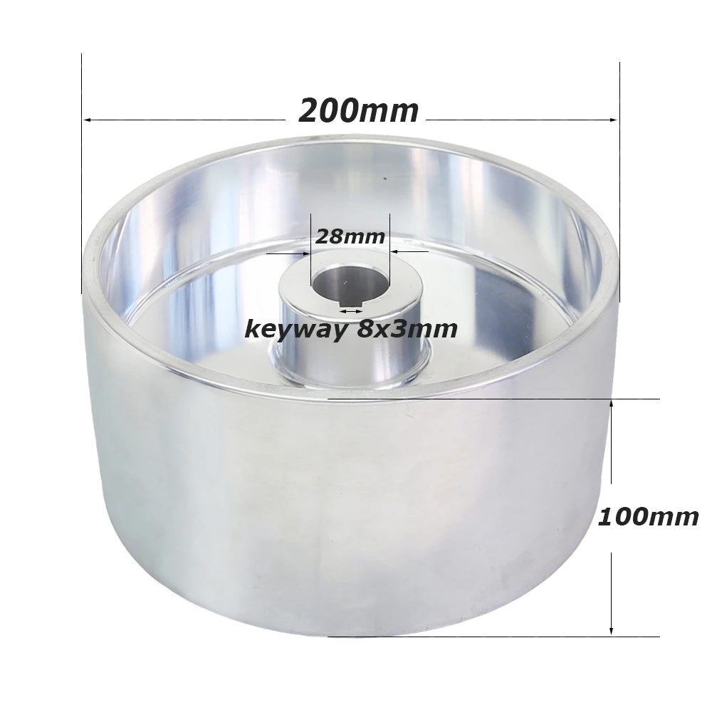 Dia. 200/180 x 100mm Fully Aluminum Wheel Pulley Belt Grinder Contact Wheel Drive Tracking Idler Wheel