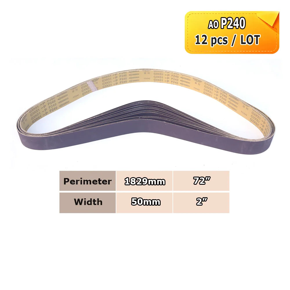 1829x50mm Sanding Bands 2x72 Knife Grinder Accessories, Ceramic, Zirconia, Aluminum Oxide for Metal Wood Grinding Polishing