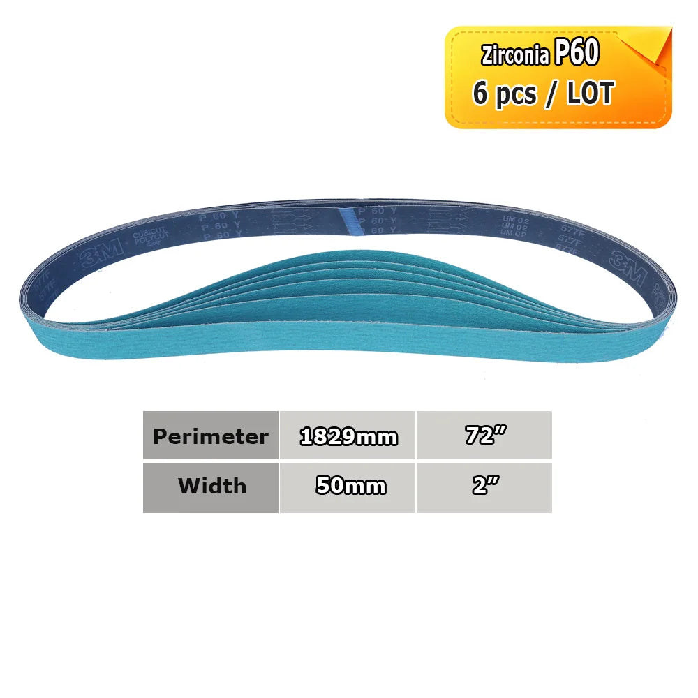 1829x50mm Sanding Bands 2x72 Knife Grinder Accessories, Ceramic, Zirconia, Aluminum Oxide for Metal Wood Grinding Polishing