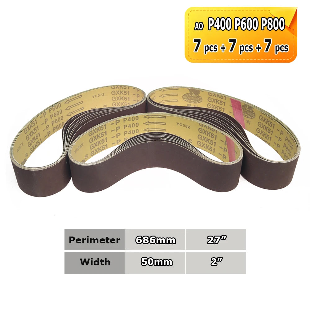 Sanding Belts 50x686mm 2"x27" Zirconia Ceramic AO Abrasive Bands P36-P1500 for Knife Stainless Grinding Woodworking Polishing