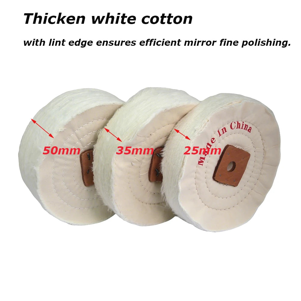 6"/8" Extra Thick Cotton Buffing Polishing Wheel Thickened 25-50mm Heavy Duty Metal Mirror Finish Wheel 150mm 200mm
