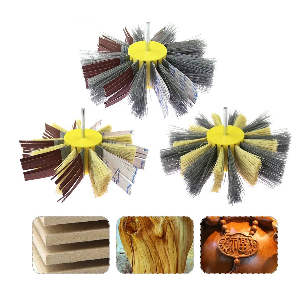 6" 150mm Woodworking Polishing Brush Wheel Drill Electric Grinder Accessories - Sanding Cloth Strips, Abrasive Wire, Sisal