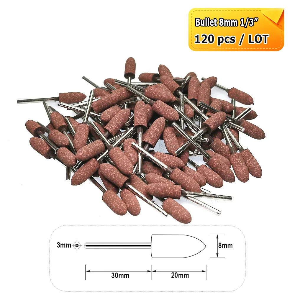 Dia. 4-12mm Sesame Grinding Heads Rubber with Abrasives Polishing Wheels Dremel Die Grinder Rotary Tools