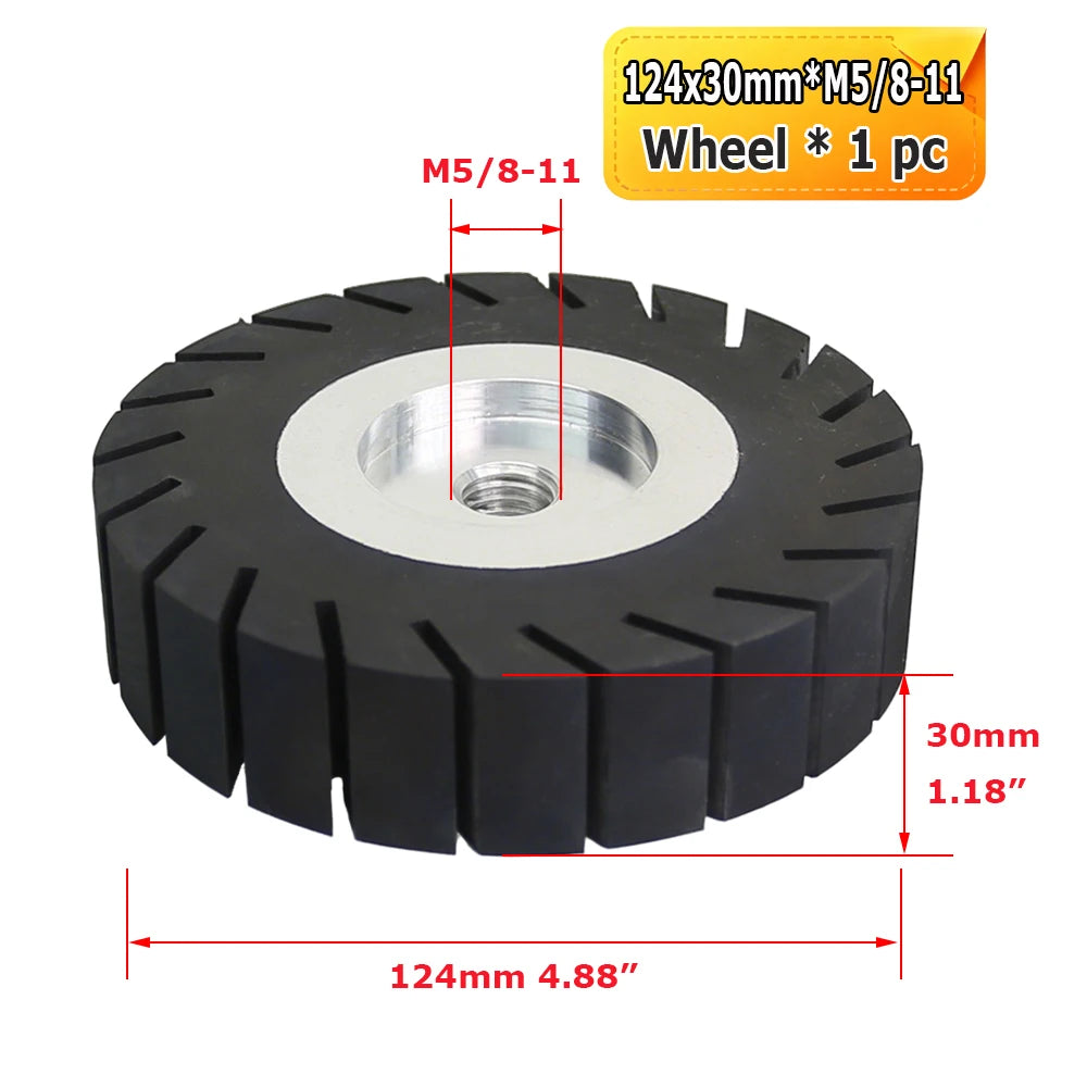 5“ 124x30mm Expansion Polishing Wheel Angle Grinder Expandable Drum with Zirconia A/O Sanding Sleeves for Metal Wood Grinding