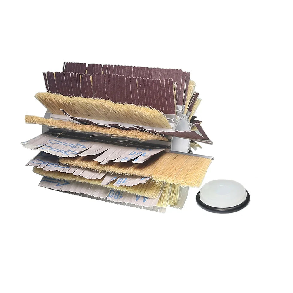 Dia. 200mm x L. 220mm x Hole 25.4mm Sisal Abrasive Sanding Cloth Polishing Wheel Brush for Wood Board Grinding Buffing