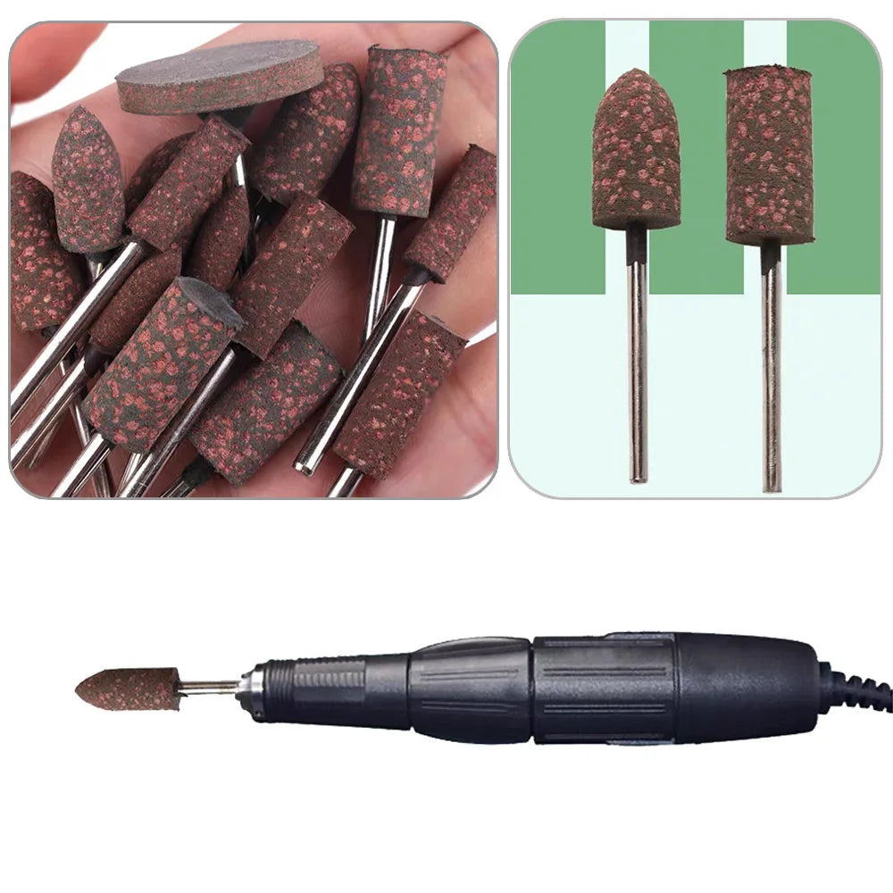 Dia. 4-12mm Sesame Grinding Heads Rubber with Abrasives Polishing Wheels Dremel Die Grinder Rotary Tools