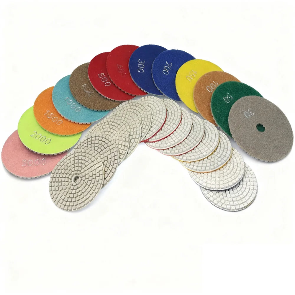3"/4" Wet Grinding Discs Flexible Diamond Stone Polishing Pads for Ceramic Tiles Marble Finish
