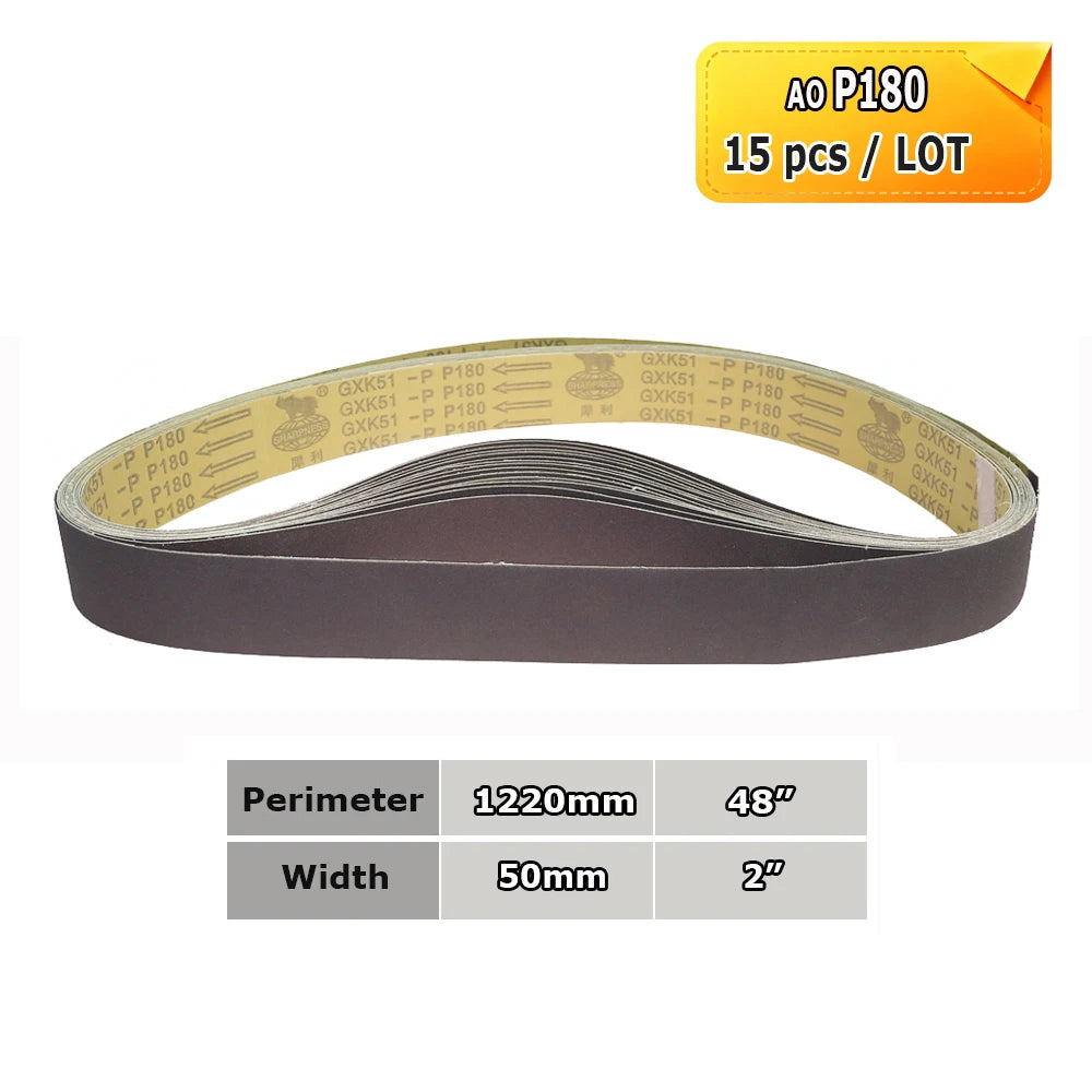 1220x50mm Abrasive Sanding Belts 2x48", Ceramic, Zirconia, Aluminum Oxide for Metal Wood Grinding Polishing