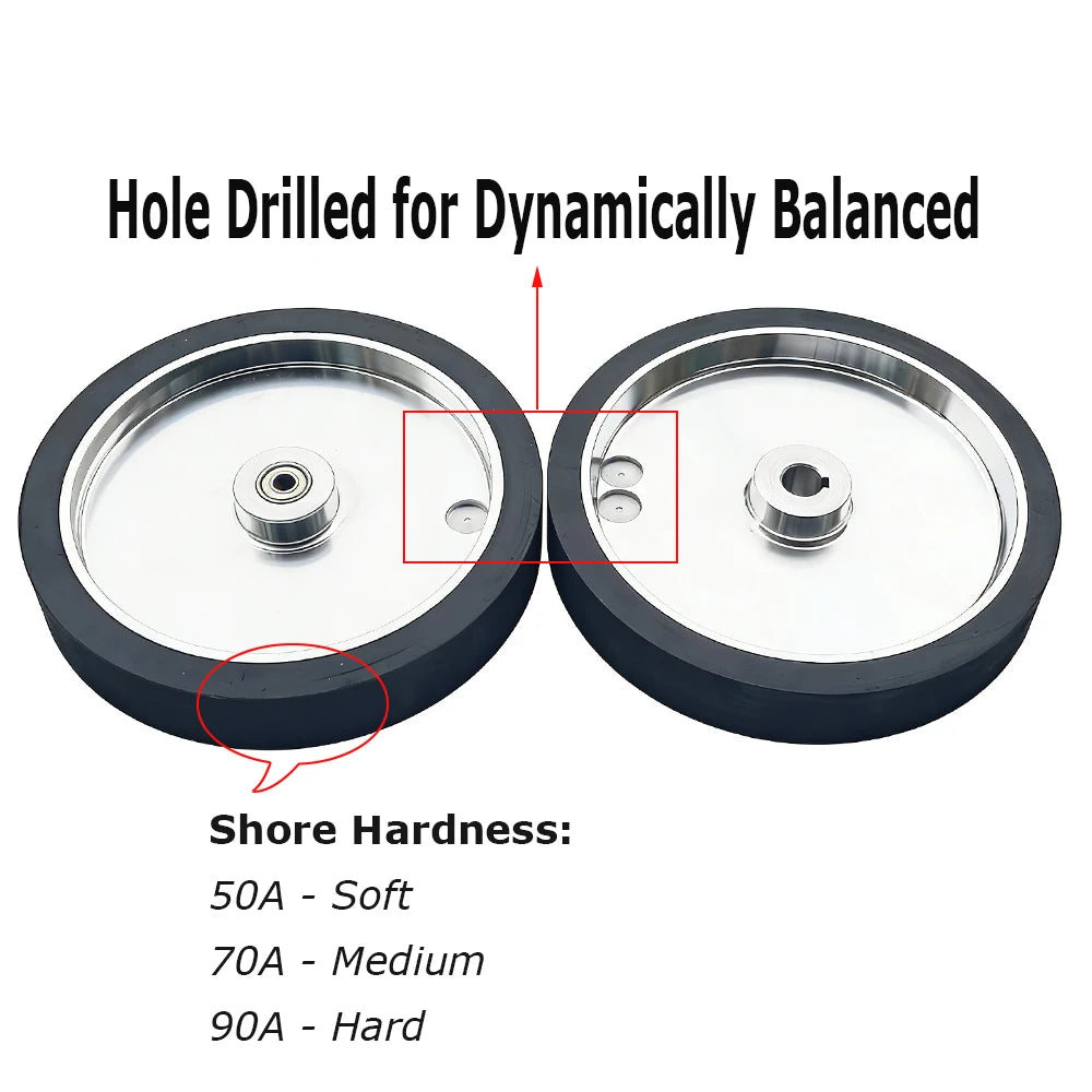 300x50mm Solid Rubber Contact Wheel 12"x2" Sanding Belt Grinder Sander Drive Idler wheel