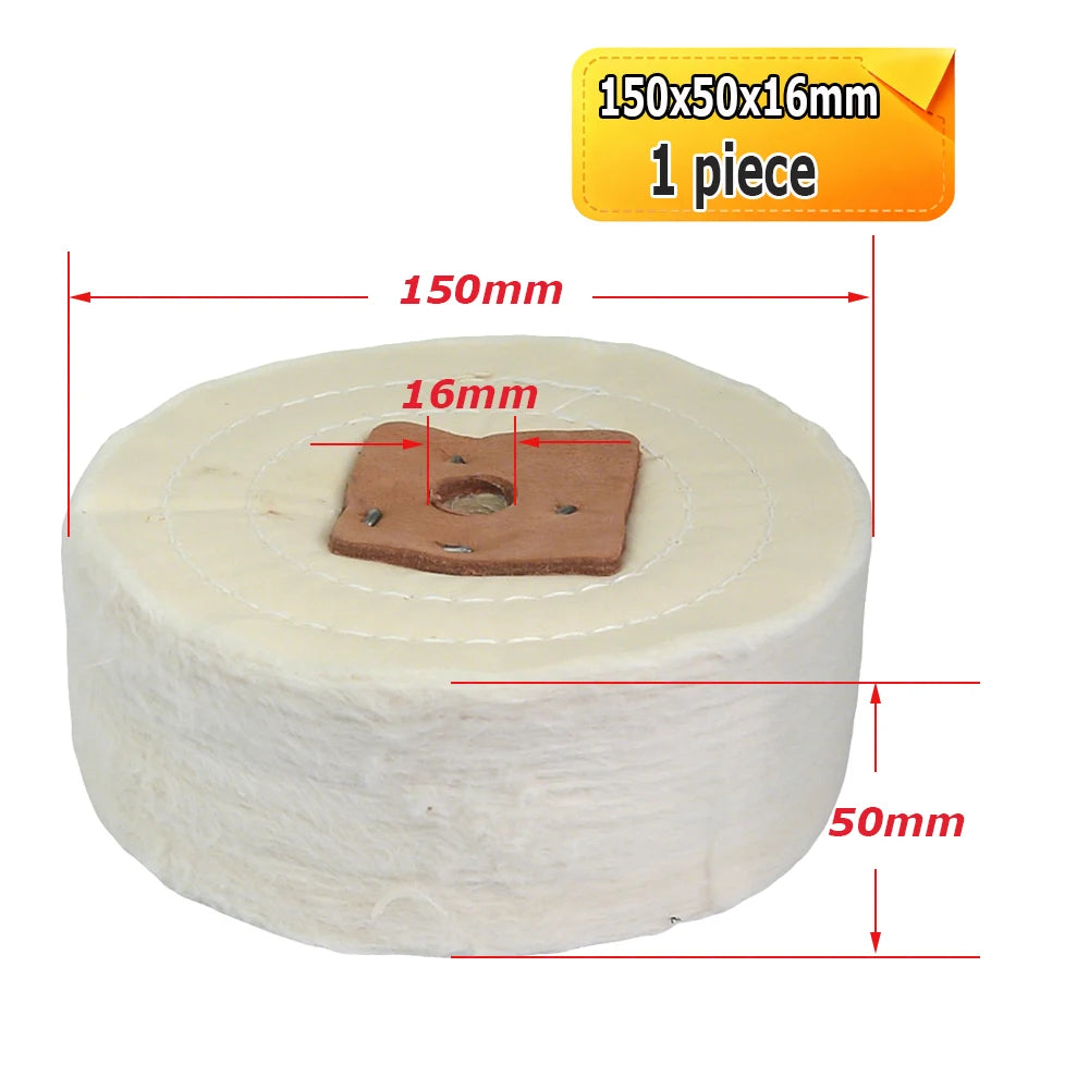 6"/8" Extra Thick Cotton Buffing Polishing Wheel Thickened 25-50mm Heavy Duty Metal Mirror Finish Wheel 150mm 200mm