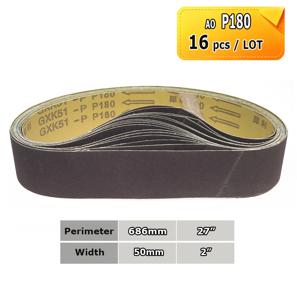 Sanding Belts 50x686mm 2"x27" Zirconia Ceramic AO Abrasive Bands P36-P1500 for Knife Stainless Grinding Woodworking Polishing