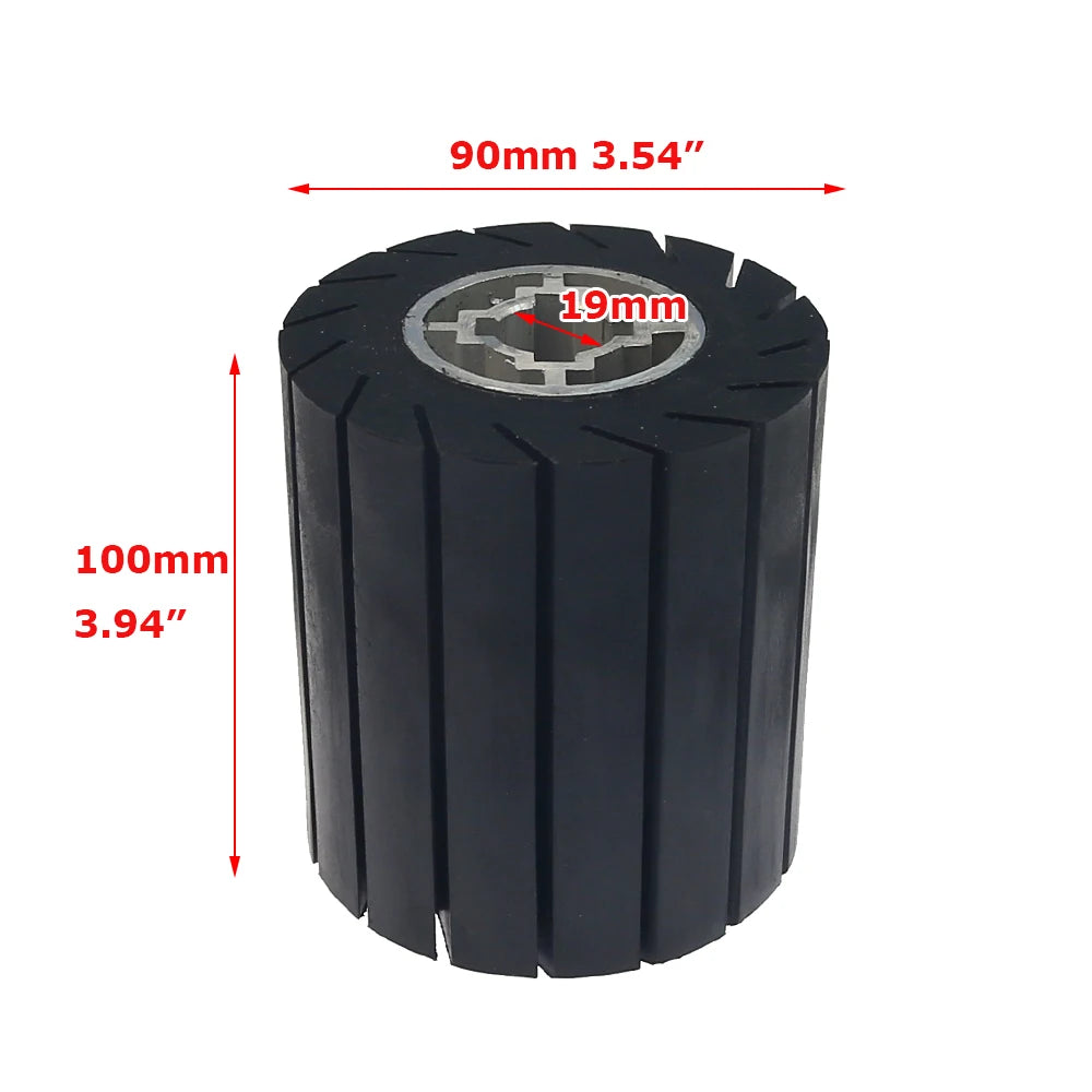 90x100mm Rubber Expansion Centrifugal Drum Wheel, 283x100mm Abrasive Sanding Sleeves AO ZA Non-woven for Polishing Grinding
