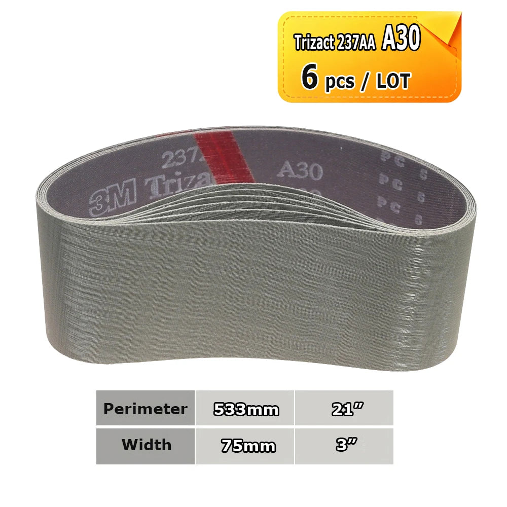 3" x 21" Belt Sander Sanding Bands 533x75mm Abrasive Grinding Belts Ceramic P36 - AO P1500, A3 - A65, Zirconia, Non-woven, Felt