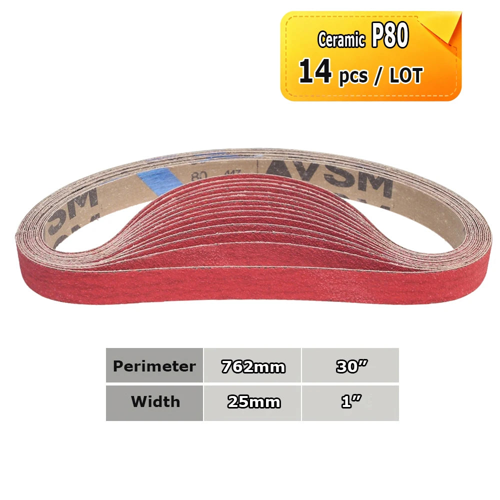762x25mm Abrasive Sanding Belts 1x30 inch Belt Sander Bands Ceramic P36 - AO P1500, A3 - A65, Zirconia, Non-woven, Felt