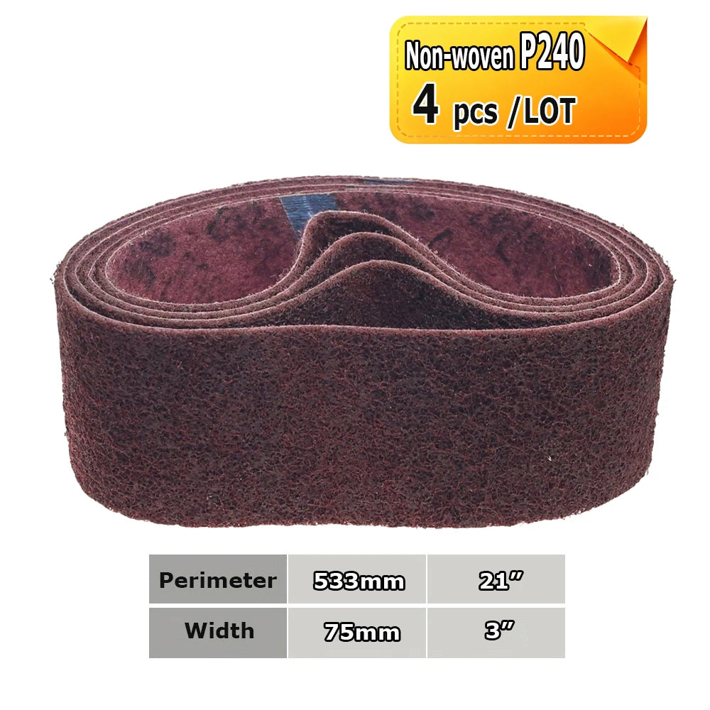 3" x 21" Belt Sander Sanding Bands 533x75mm Abrasive Grinding Belts Ceramic P36 - AO P1500, A3 - A65, Zirconia, Non-woven, Felt