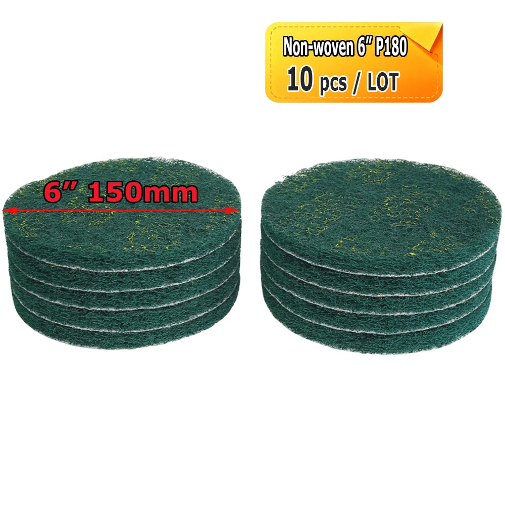 2" - 7" Abrasive Sanding Discs Black Poly Strip P36 Non-woven Polishing Pad P180 P320 P600 Wool Felt Buffing Disk Wax